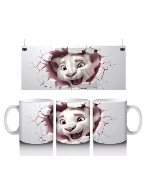 Çatlak Duvar Arasında Sevimli Köpek – Baskılı Kahve Kupası