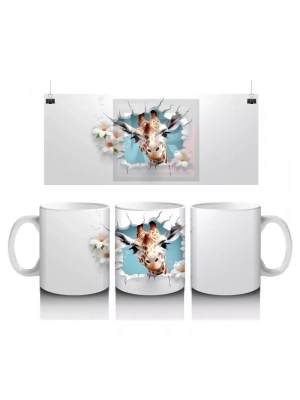 Çatlak Duvarda Beliren Boynuzlu Sevimli Ceylan – Baskılı Kahve Kupası