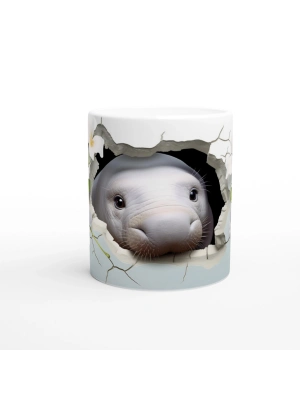 Çatlak Duvardan Bakan Deniz İneği Temalı Baskılı Kupa Bardak