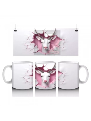 Çatlak Kalpli Duvar Arasında Tek Boynuzlu Keçi – Baskılı Kahve Kupası