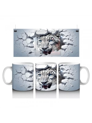 Çatlak Zemin Arasında Kaplan Figürü – Baskılı Kahve Kupası