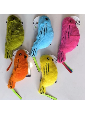 Catnipli Zilli  Peluş Kuş Kedi Köpek  Oyuncağı Çeşitli Renklerde 8 cm x 30 cm