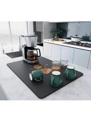 Çay Makinesi Altlığı Su Emici Kaymaz Taban Tezgah Koruyucu Kurulama Matı