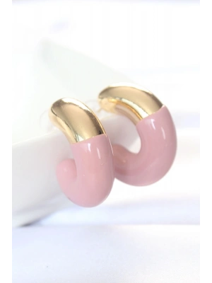 CCB Gül Kurusu Gold Çift Renk Küpe