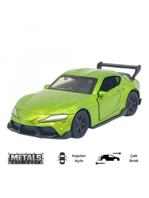 Çek Bırak Metal Küçük Arabalar 8 cm - 6411A - Yeşil