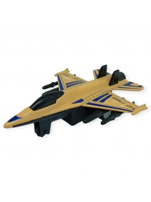 Çek Bırak Metal Mini Savaş Uçağı 10 cm - Kahverengi