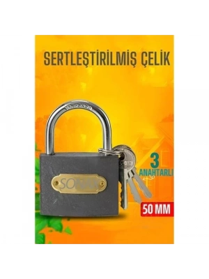 Çelik Asma Kilit 50 MM 3 anahtarlı Sonax Design