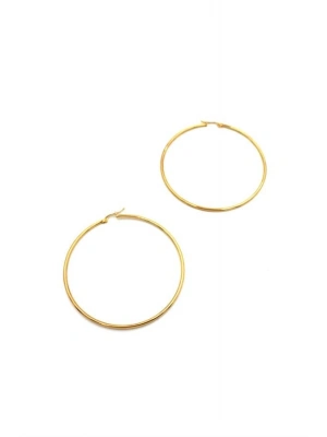 Çelik Halka Küpe -7 cm - Altın