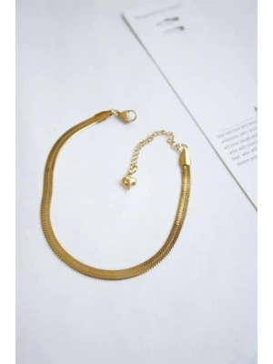 Çelik İtalyan Zincir Bileklik - Altın