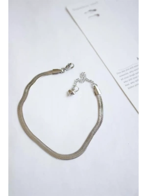 Çelik İtalyan Zincir Bileklik - Gümüş