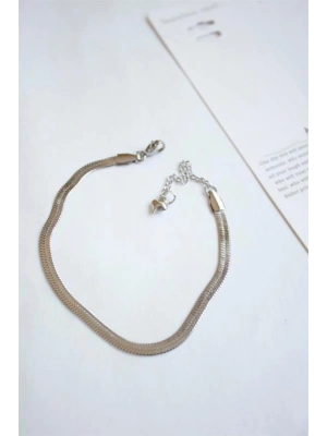 Çelik İtalyan Zincir Bileklik - Gümüş