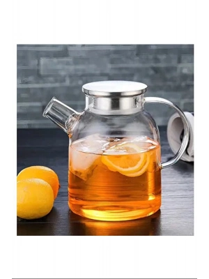 Çelik Kapaklı Borosilikat Uzun Cam Demlik 1800 Ml Royaleks-CM-2003