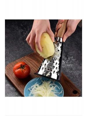 Çelik Lüks Paslanmaz Çelik Konik Rende Bambu Saplı Royaleks-RND03