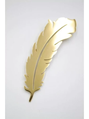 Çelik Tüy Broş - Altın