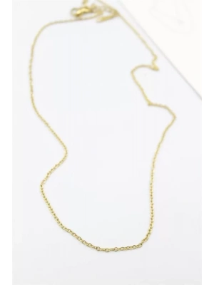 Çelik Zincir Kolye - 45 cm - Altın