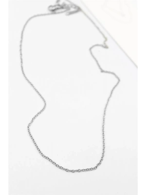 Çelik Zincir Kolye - 45 cm - Gümüş