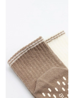 Çemberli Basic Penye Kaymaz Soket Çorap 2li 10146 Kahve