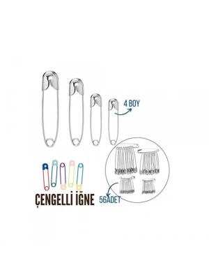 Çengelli İğne 4 Boy 56 Adet