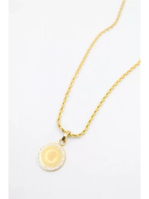 Çeyrek Kolye - 60 cm - Altın