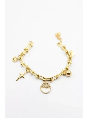 Charm Tfn Zincir Bileklik - Altın
