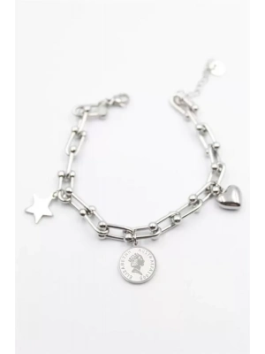 Charm Tfn Zincir Bileklik - Gümüş