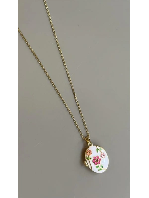 Çiçek Kapaklı Kolye - Altın