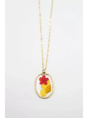 Çiçek Kolye - Altın