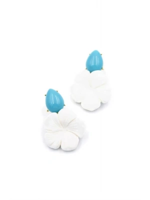 Çiçek Küpe - Beyaz