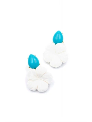 Çiçek Küpe - Beyaz