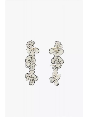 Çiçek Küpe - Beyaz