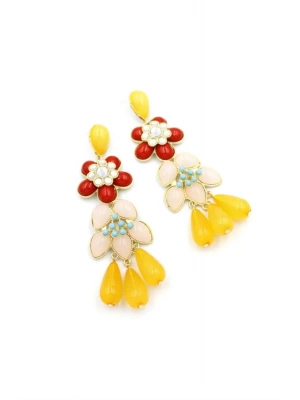 Çiçek Küpe - Kırmızı