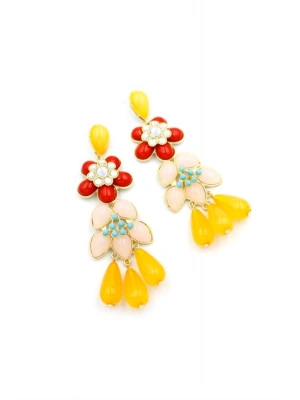 Çiçek Küpe - Kırmızı