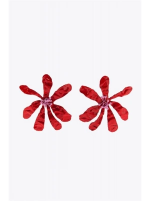 Çiçek Küpe - Kırmızı