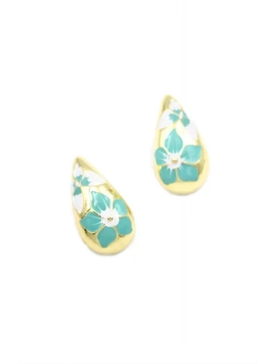 Çiçek Küpe - Mavi