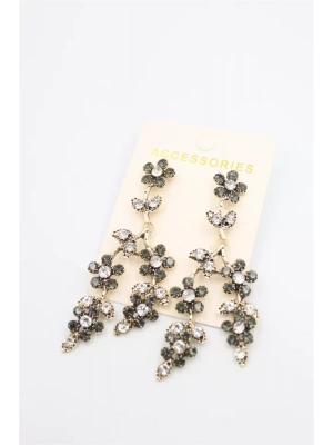 Çiçek Küpe - Siyah