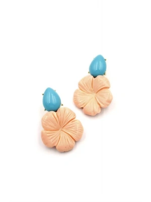 Çiçek Küpe - Somon