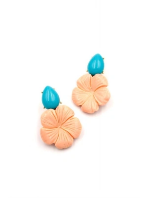 Çiçek Küpe - Somon