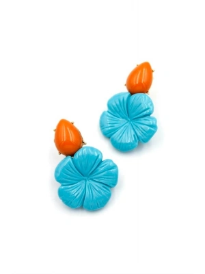 Çiçek Küpe - Turkuaz
