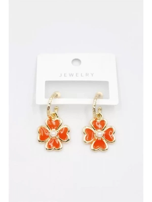 Çiçek Küpe - Turuncu