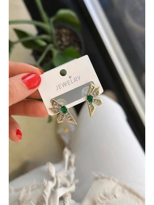 Çiçek Küpe - Yeşil