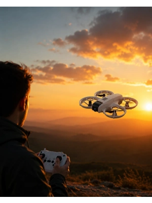 Çift Bataryalı Kameralı Mini Drone Işıklı Akıllı Uçuş Sistemi