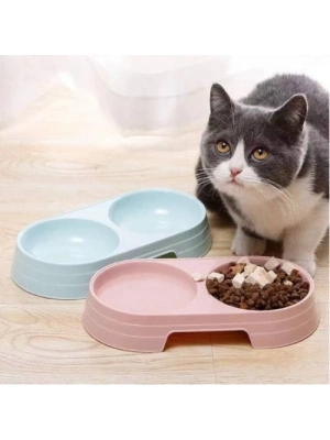 Çift Bölmeli Evcil Hayvan Mama Kabı