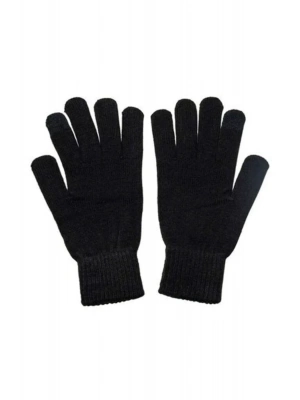 Çift Katlı Kalın Siyah Sıcak Tutan Yün Kışlık Kadın Erkek Eldiven Unisex 1 Çift