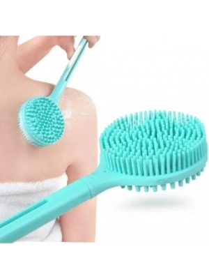 Çift Taraflı Silikon Uzun Saplı Banyo Fırçası