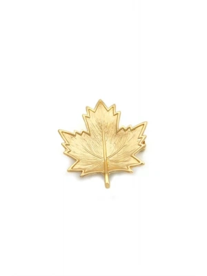 Çınar Yaprağı Broş - Altın