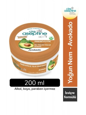 Cire Aseptine Soft Avokado Özlü Yoğun Nemlendirici Prebiyotikli Krem 200 ml