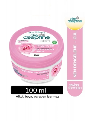 Cire Aseptine Soft Gül Özlü Nem Dengeleyici , Besleyici Prebiyotikli Krem 100 ml