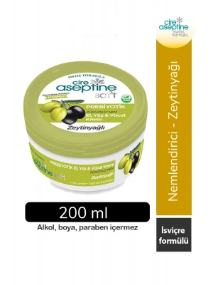 Cire Aseptine Soft Zeytinyağlı Nemlendirici Pürüzsüzleştirici Prebiyotikli Krem 200 ml