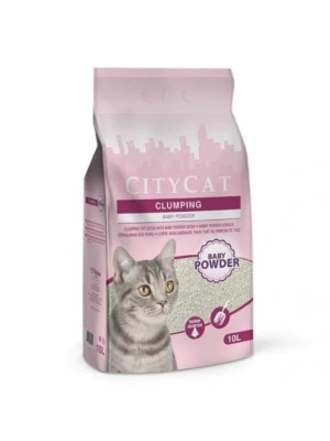 City Cat Clumping Bebek Pudrası Kokulu Topaklanan Kedi Kumu 1 Adet 10 Lt