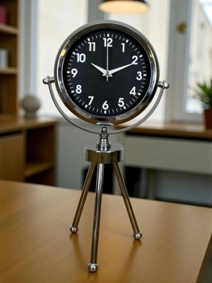 ®  Classic Tasarım Üç Ayaklı Metal Masa Saati